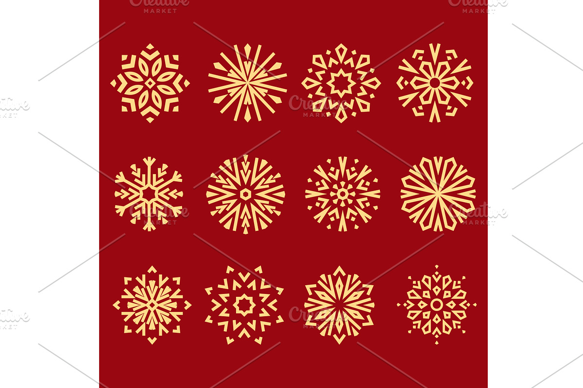 Snowflakes icon collection. Graphic, an Object Illustration by RODINA (Photo 1 of 3)