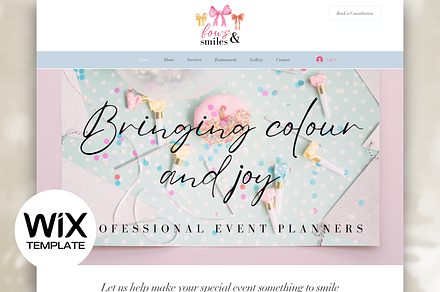 Wix Website Design for Event Planner