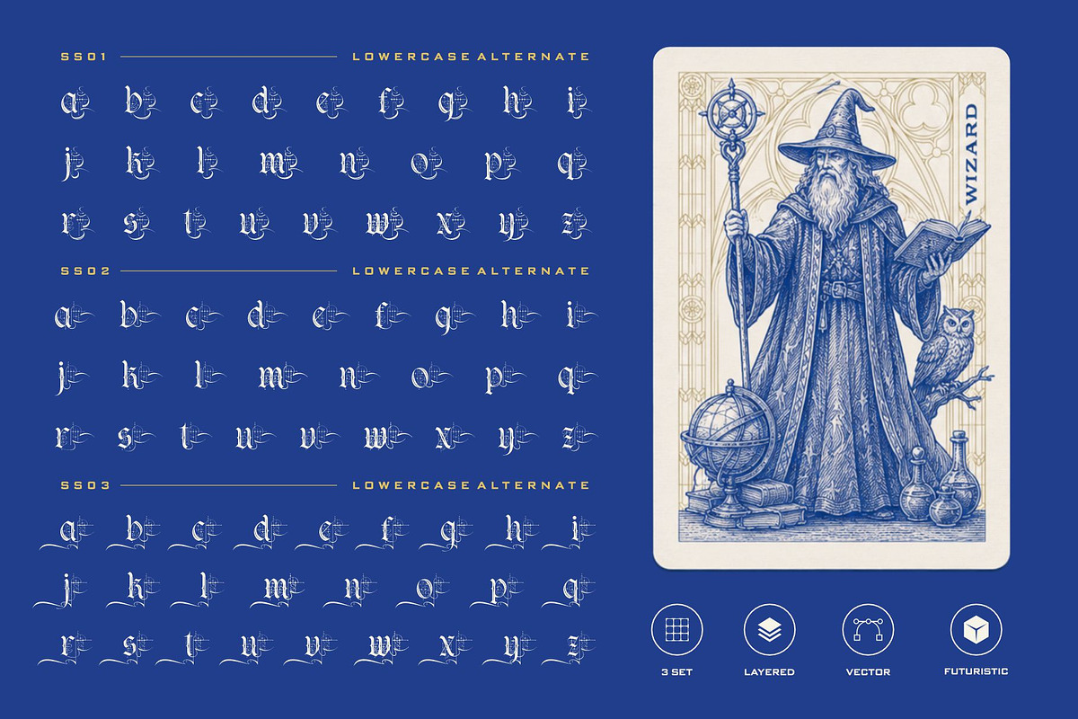 Strata magic Typeface, a Blackletter Font by alit design (Photo 12 of 17)