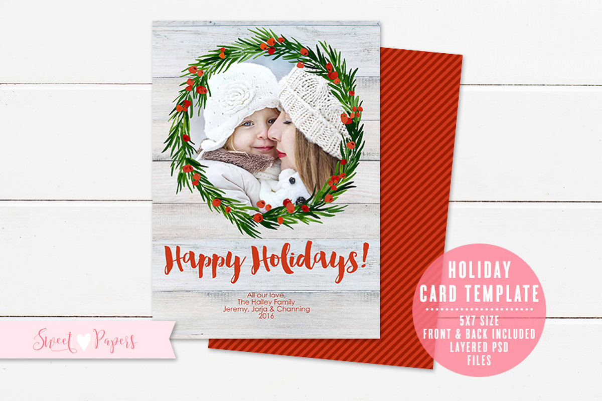Holiday Photo Card Template, a Card Template by Sweet Papers (Photo 2 of 4)