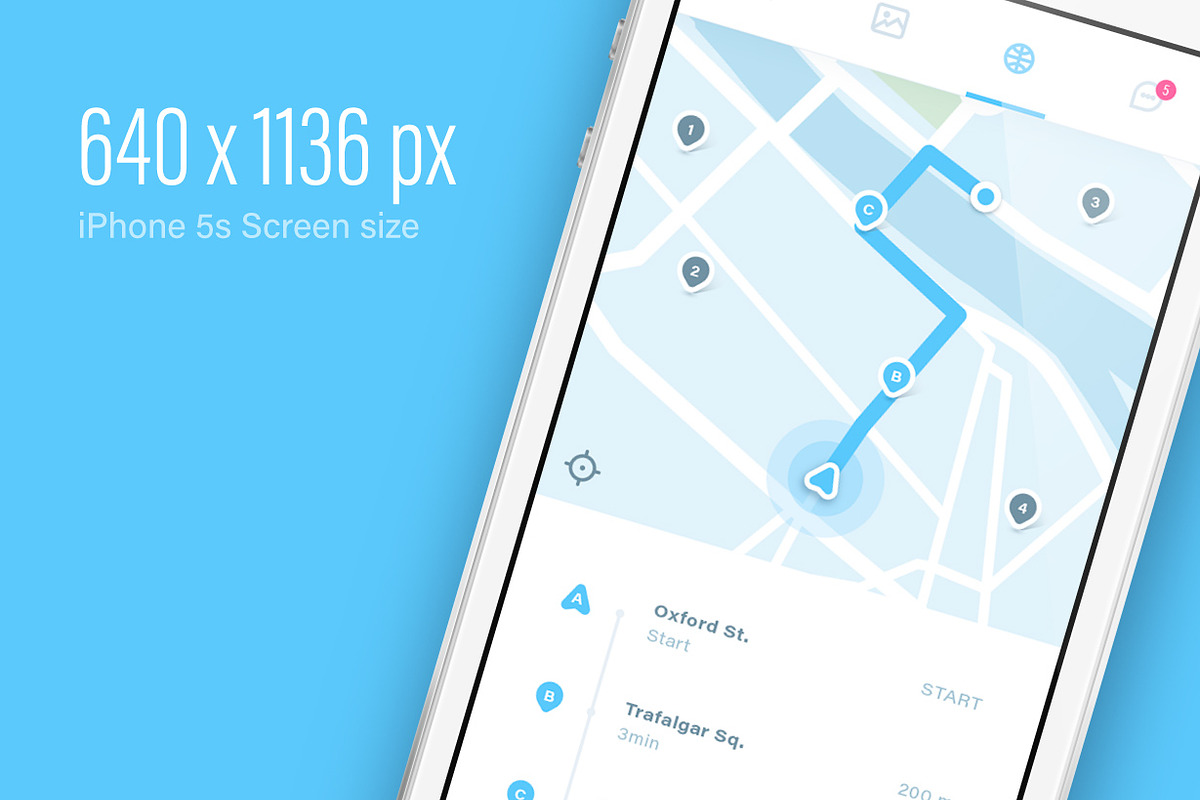 Flat UI Pack 1, an iPhone Mockup by Vectorminator (Photo 3 of 20)