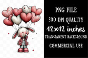 Whimsical Valentine Bunny Clipart, an Illustration by Designking (Thumbnail 4 of 5)