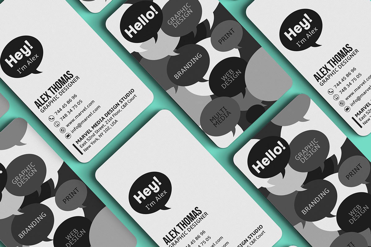 Speech Bubble Business Card, a Business Card Template by Marvel (Photo 3 of 5)