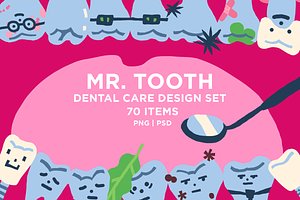 Dental Care Design Set Mr.Tooth, a Healthcare Illustration by Schumacher Shop