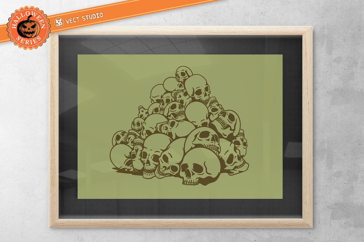 22 Halloween Skull Stamp Brushes, a Brush Add-On by vectstudio (Photo 8 of 10)