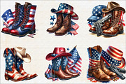 4th of July Cowgirl Boots Sublimatio, an Illustration by SVGArt (Thumbnail 2 of 6)
