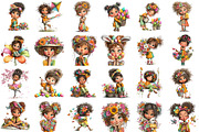 Whimsical Spring Girls Clipart, an Illustration by designcity5 (Thumbnail 2 of 5)