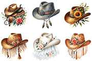 Cowboy Hat Boho Clipart, an Illustration by DreamArtGraphic (Thumbnail 4 of 6)