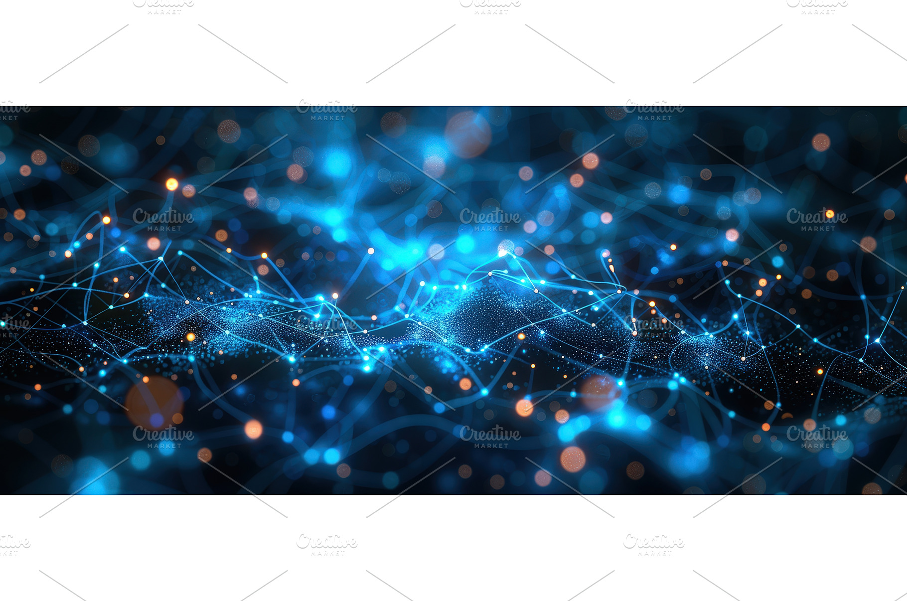 Futuristic Blue Neural Network, a Technology Photo by piter.goskov