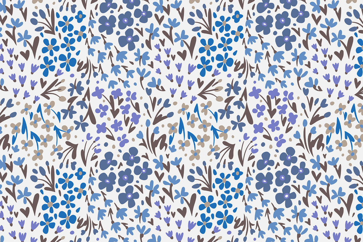 Blooming cherry.Vector set 4 pattern, a Pattern Graphic by GALAKAM (Photo 3 of 6)