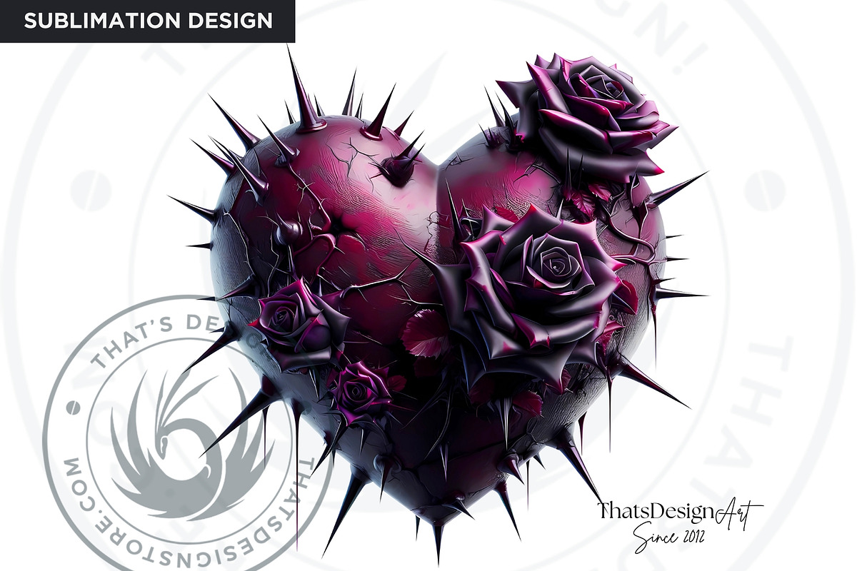 Dark Valentine Hearts clipart Set, a Seasonal Illustration by ThatsDesignArt (Photo 5 of 10)