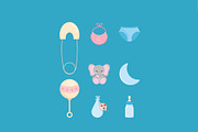 Baby Shower Illustration Set, an Object Illustration by studiogstock (Thumbnail 2 of 3)