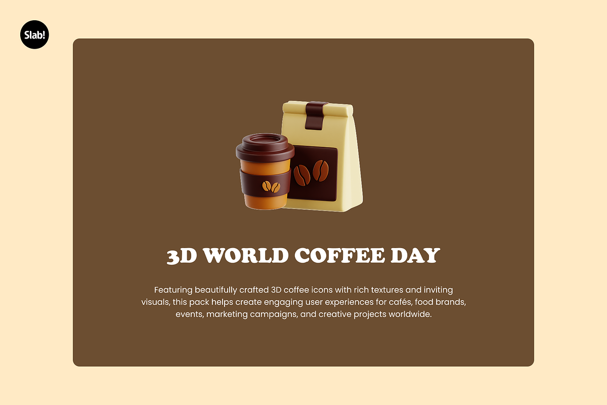 3D Coffee Day Icon, an Object 3D Model by SLAB! Design (Photo 4 of 4)