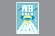 Water Polo retro vector poster set., a Sport Illustration by PoPaShop (Thumbnail 4 of 8)