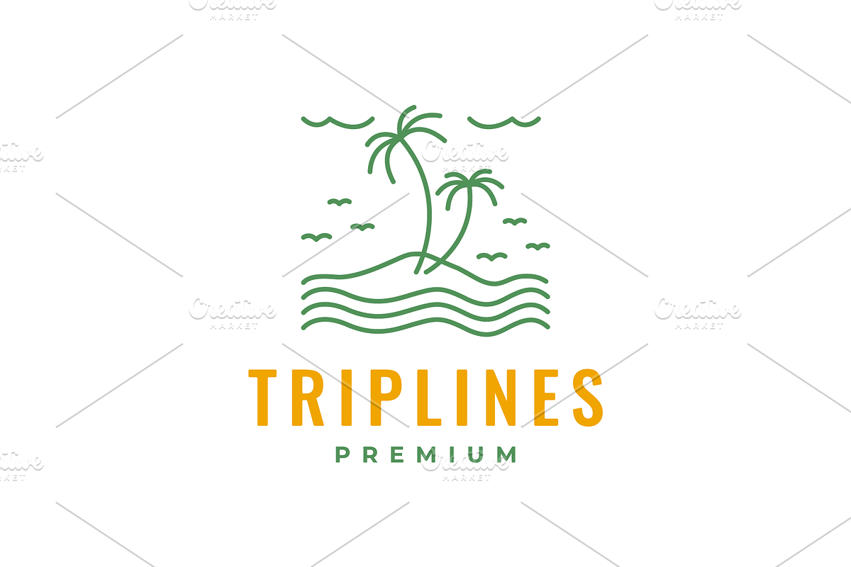panorama view land coconut tree logo, a Design Template by devastd