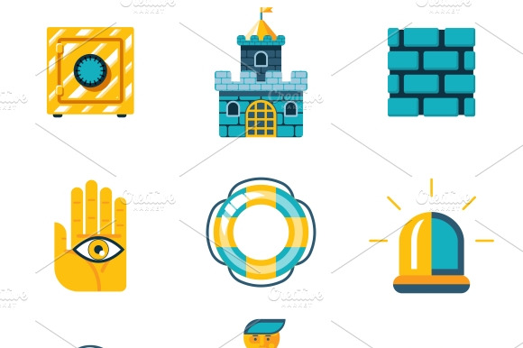 Colored Safety And Insurance Icons
