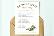 Olives Bachelorette itinerary card, a Stationery Template by EvaTemplates (Thumbnail 2 of 9)