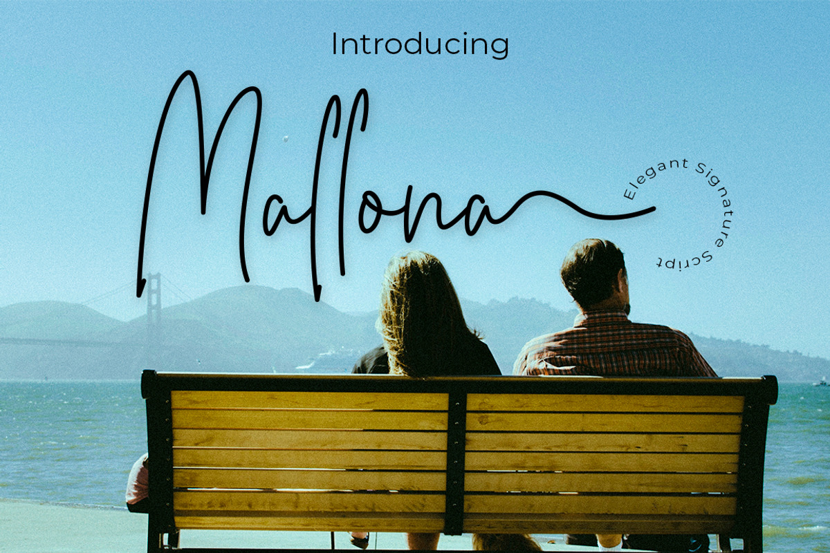 Mallona Script Signature Monoline, a Script Font by MC Creative (Photo 1 of 8)