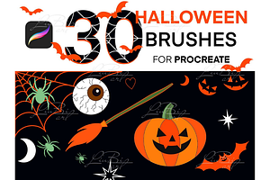 30 Halloween Procreate Brushes Set