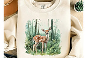Watercolor Green Forest Clipart, an Illustration by Dream Creation (Thumbnail 7 of 8)