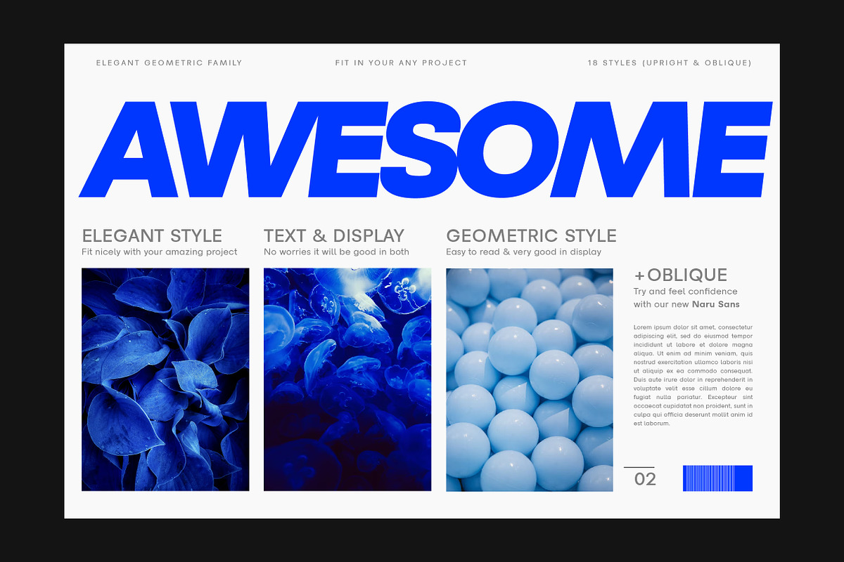 Naru – Geometric Branding Sans, a Sans Serif Font by Lettertype Studio (Photo 4 of 15)