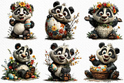 Whimsical Easter Panda Clipart, an Illustration by Craft Nest (Thumbnail 5 of 11)