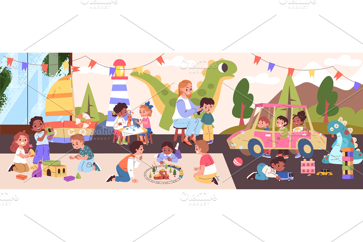 Children playing nursery. Kids play, a Person Illustration by Stock-Smart-Start