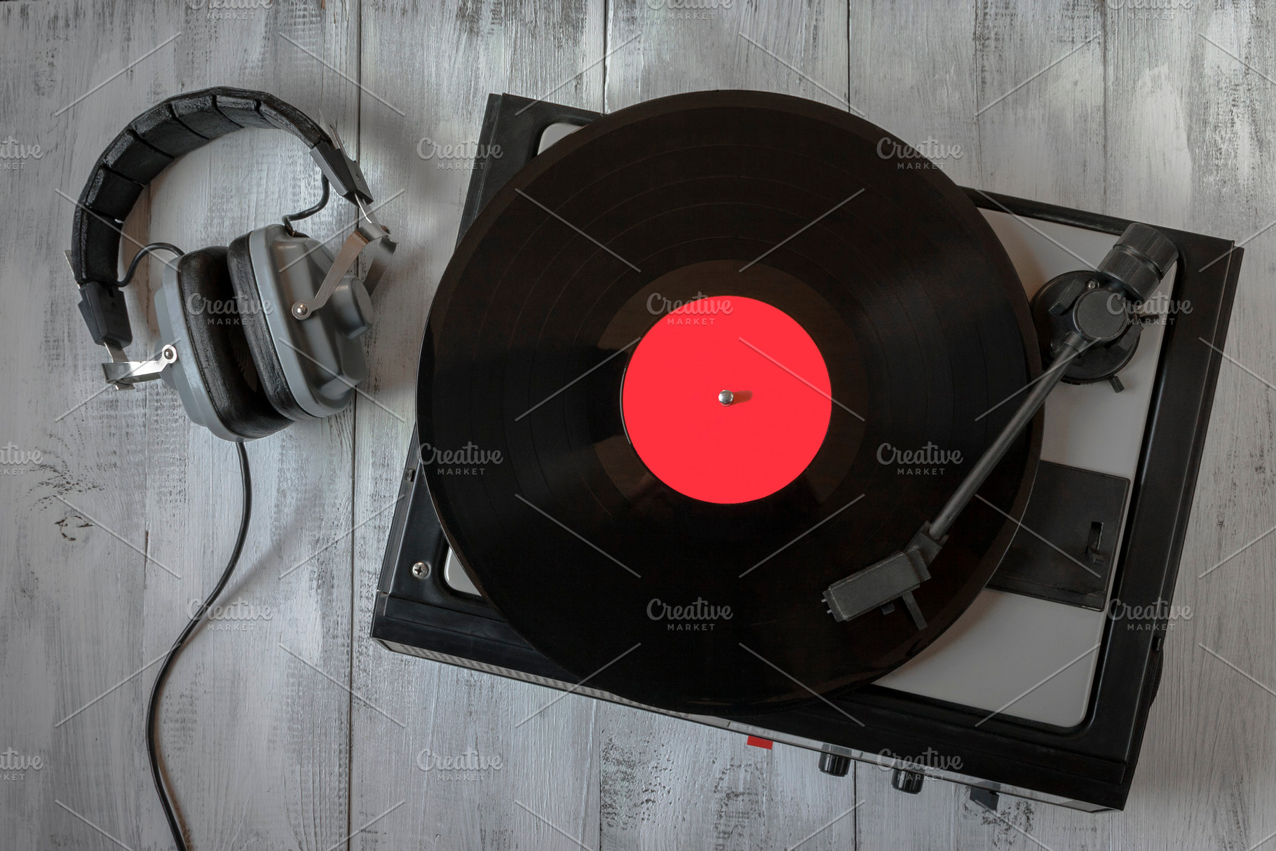 Old record player for vinyl records, an Arts & Entertainment Photo by SergeKa