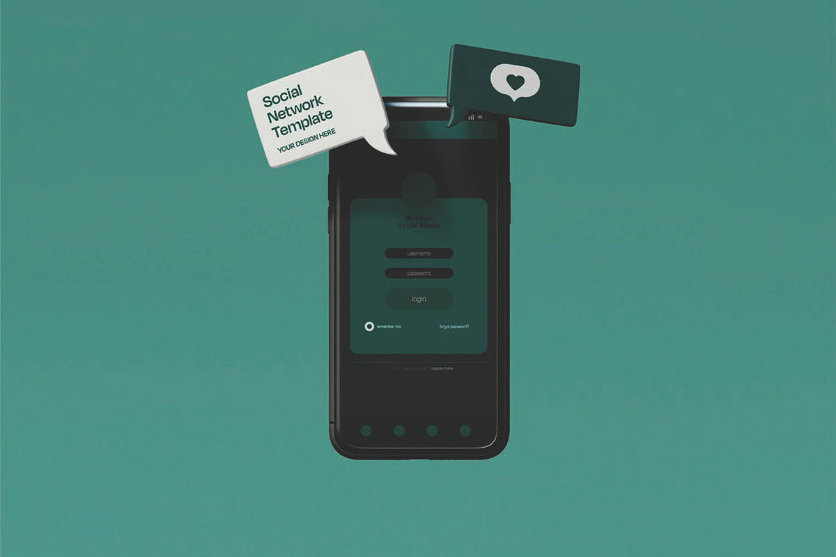 Screen Mockup with Bubble Chat, an Android Mockup by skybluecreative (Photo 2 of 3)
