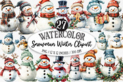 Snowman Winter Clipart, an Illustration by Designking (Thumbnail 1 of 5)