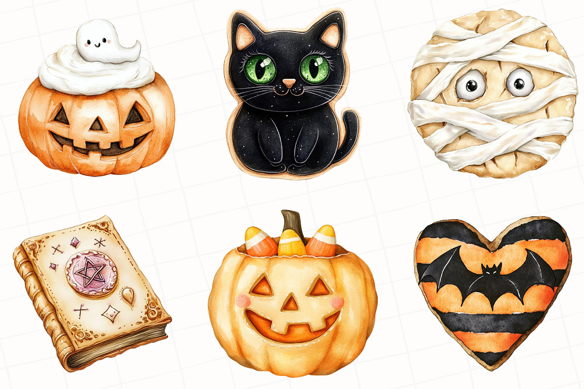 Halloween Cookies Clipart, an Illustration by OK Design (Photo 5 of 5)