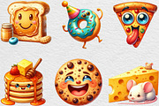 Watercolor Food Character Clipart, an Illustration by Black Bird Studio (Thumbnail 2 of 6)