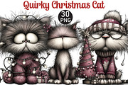 Quirky Christmas Cat, an Illustration by Black Bird Studio (Thumbnail 1 of 6)