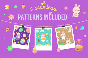 Cute & Happy Easter Clipart Set