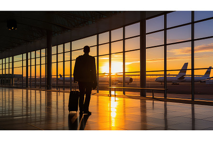flight silhouette airport background, a Background Photo by pikepicture