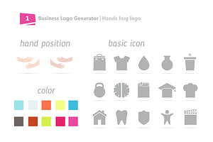 Logo Generator. Set Of 15 Hugs Logo