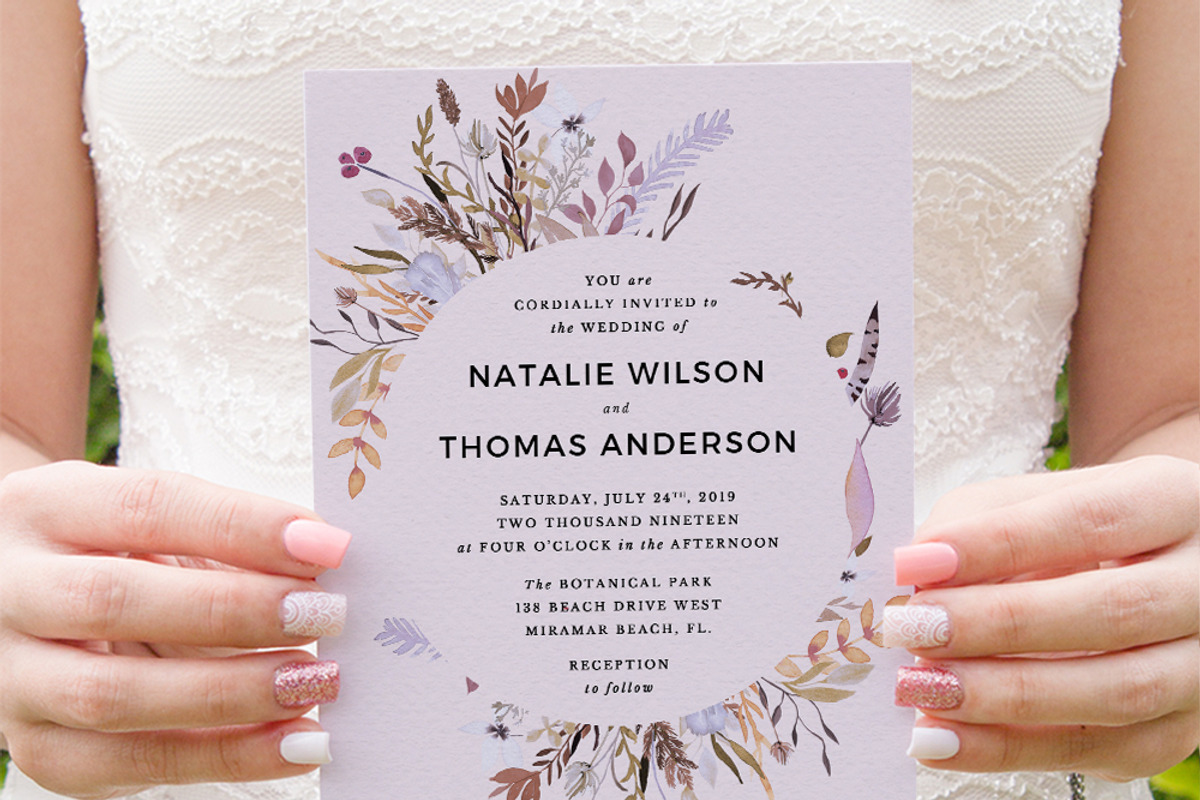 Sweet Floral Wreath Invitation Set, an Invitation Template by Inkpower (Photo 3 of 7)
