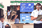 Data management center office, a Technology Illustration by PaperTrident (Thumbnail 2 of 3)
