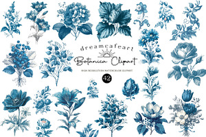 Vintage Botanica Clipart Set, an Illustration by DreamCafeArt