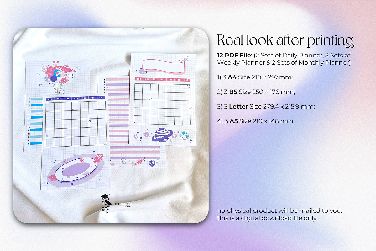 [Ready-to-print] Planet Planner, a Stationery Template by The Tran Studio (Photo 3 of 5)