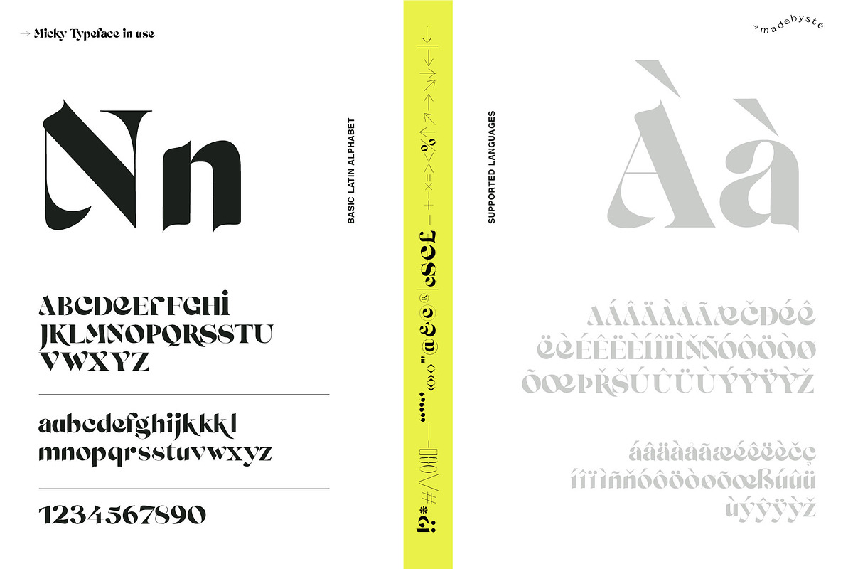 MICKY — REGULAR, OUTLINE & BONUS, a Serif Font by Madebysté. (Photo 5 of 10)