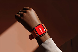 Showcase of modern watch mockup