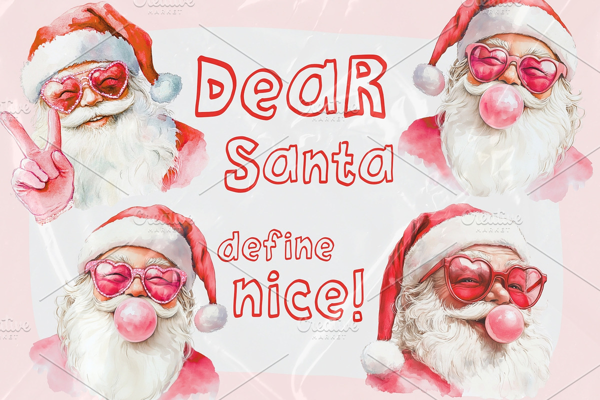 Sassy Santa PNG Illustrations, a Seasonal Illustration by Honey Island Studio (Photo 4 of 5)
