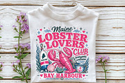 Retro Coastal Lobster Sublimation, a Seasonal Illustration by DreamPrint404 (Thumbnail 2 of 6)