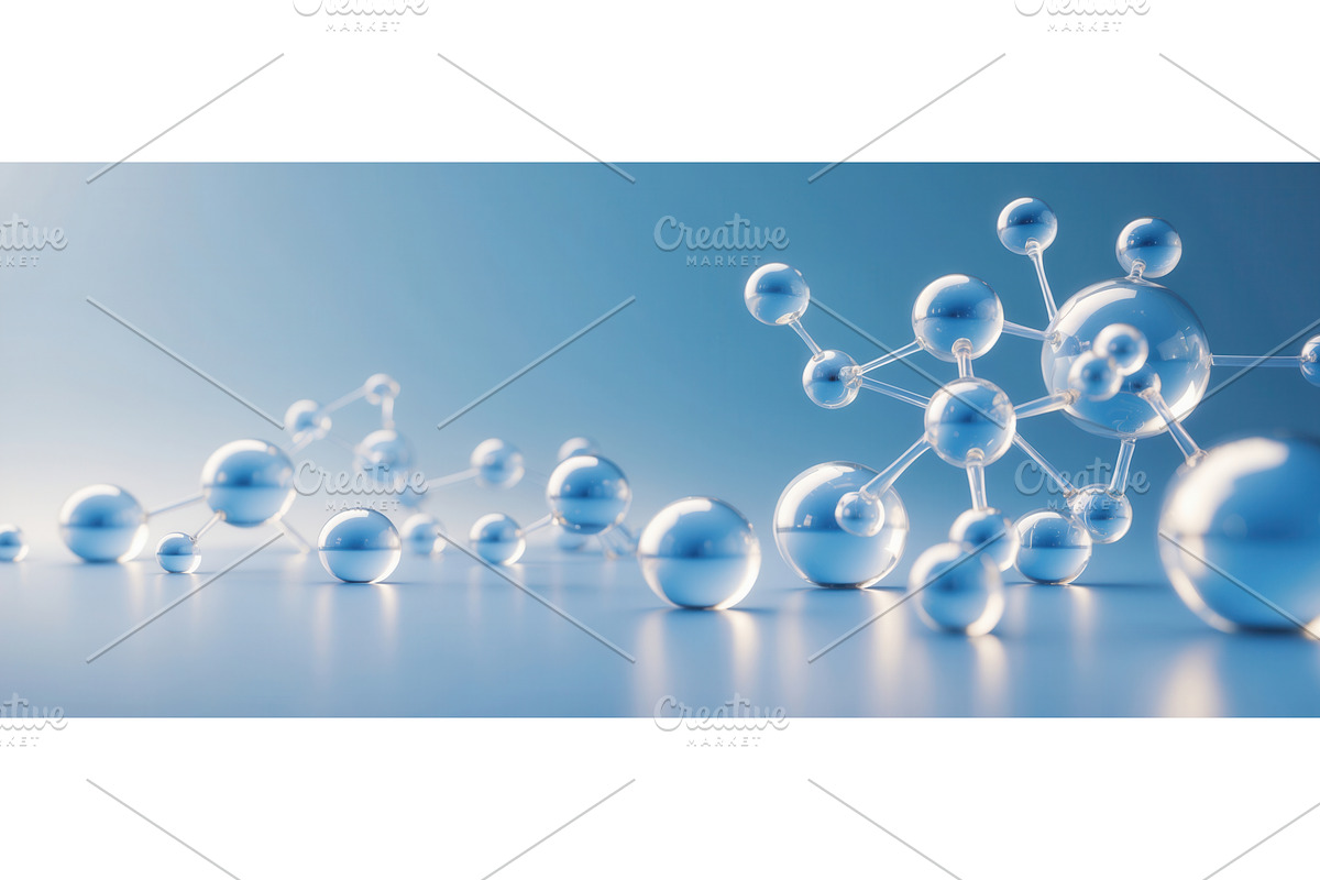 Abstract molecular structure with, an Illustration by tilialucida