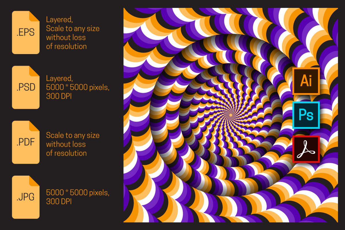 Circular frames spinning illusion, a Decorative Illustration by Guten ...