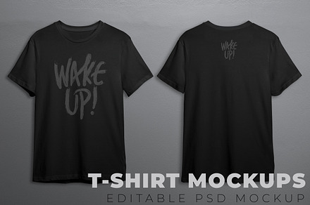 T-shirts mockup psd in black, a Shirt Mockup by JackArt