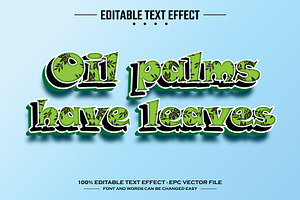 Oil palm 3D editable text effect
