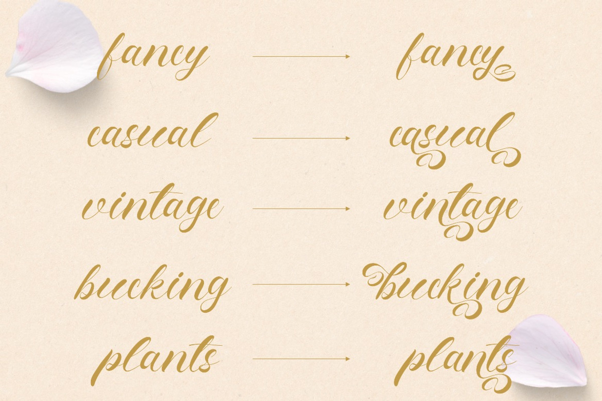 Fenshui – Fancy Script Font, a Script Font by Dhabee (Photo 15 of 17)