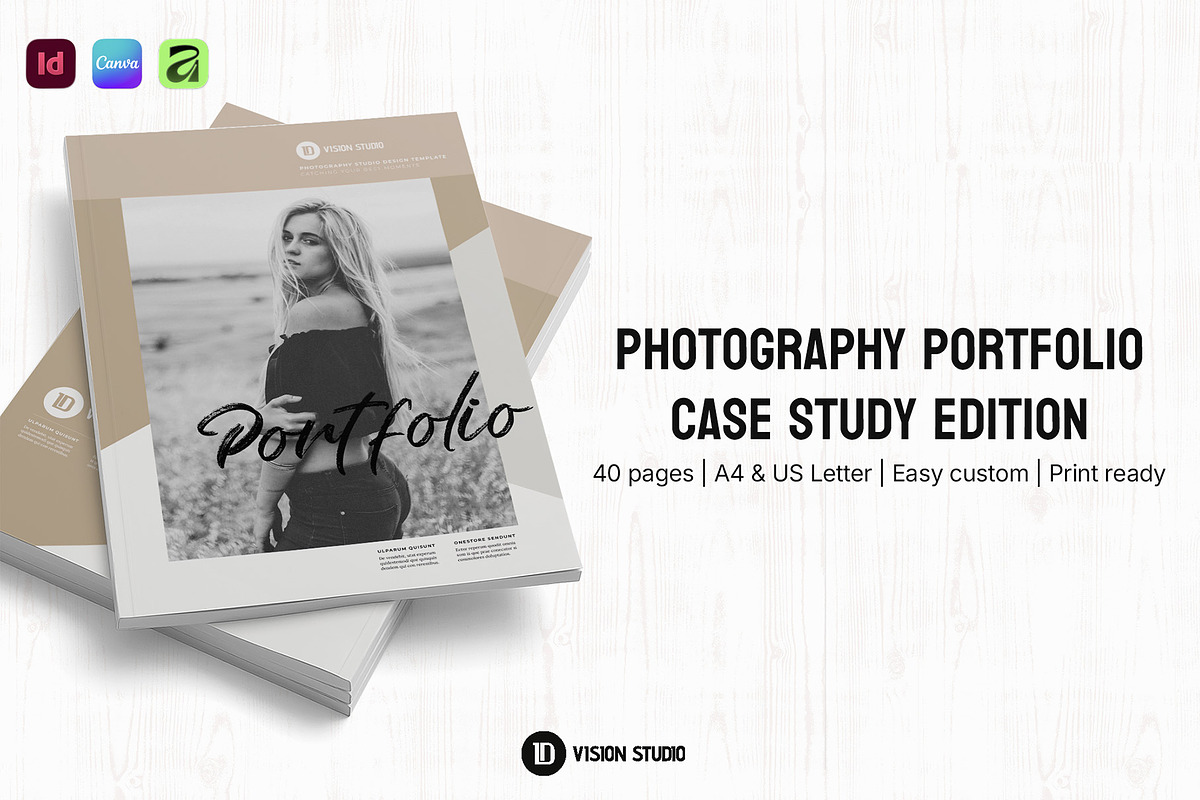 Photography Portfolio Canva InDesign, a Brochure Template by ID Vision Studio (Photo 1 of 16)
